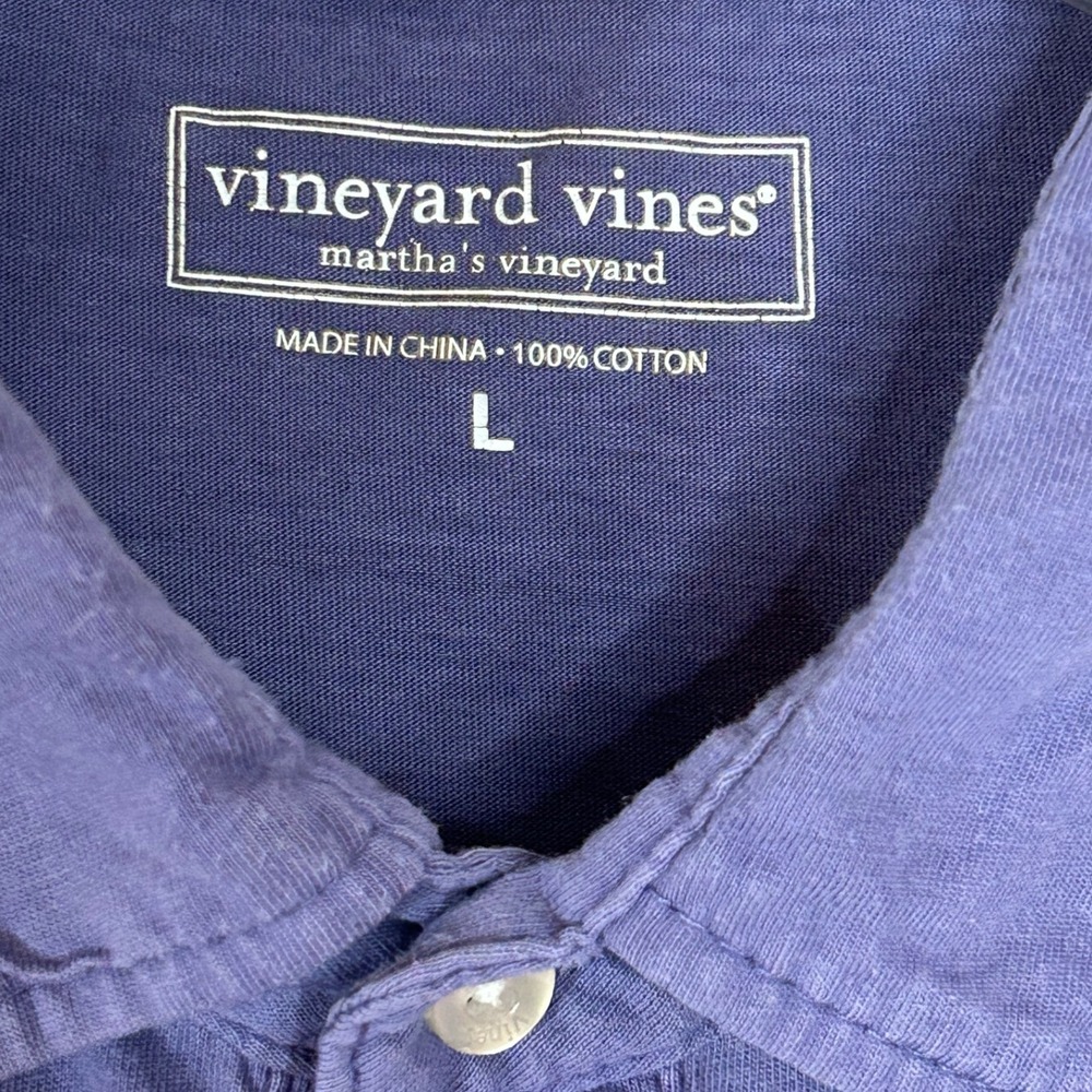 Vineyard Vines Mens Polo Shirt Large L Blue‎ Short Sleeve Casual Top - Picture 4 of 10